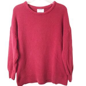 Old Navy Women's Maroon Red Textured Tunic Length Sweater Size Large